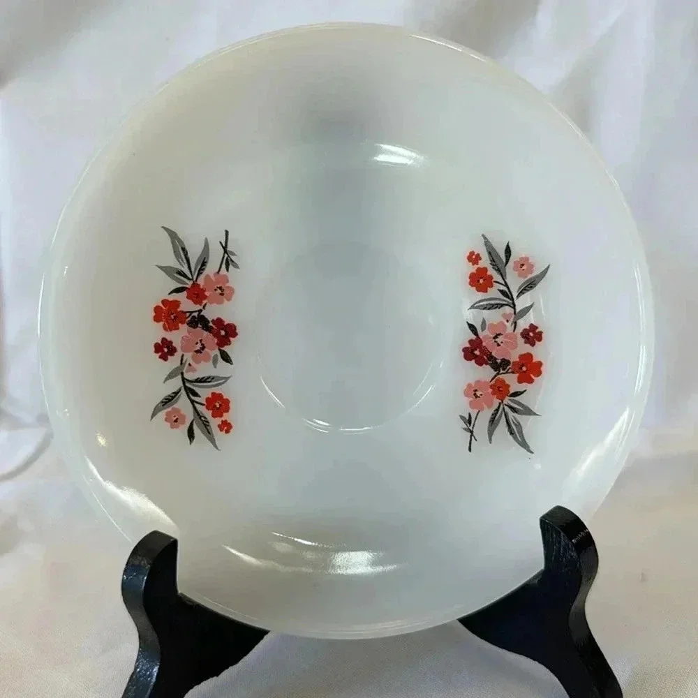 VTG Fire King Primrose Dinner & Bread Plates Pink Flowers Set of 4 OR 8 - Picture 5 of 5